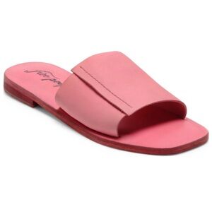 Free People Verona Pink Leather Slide Sandals